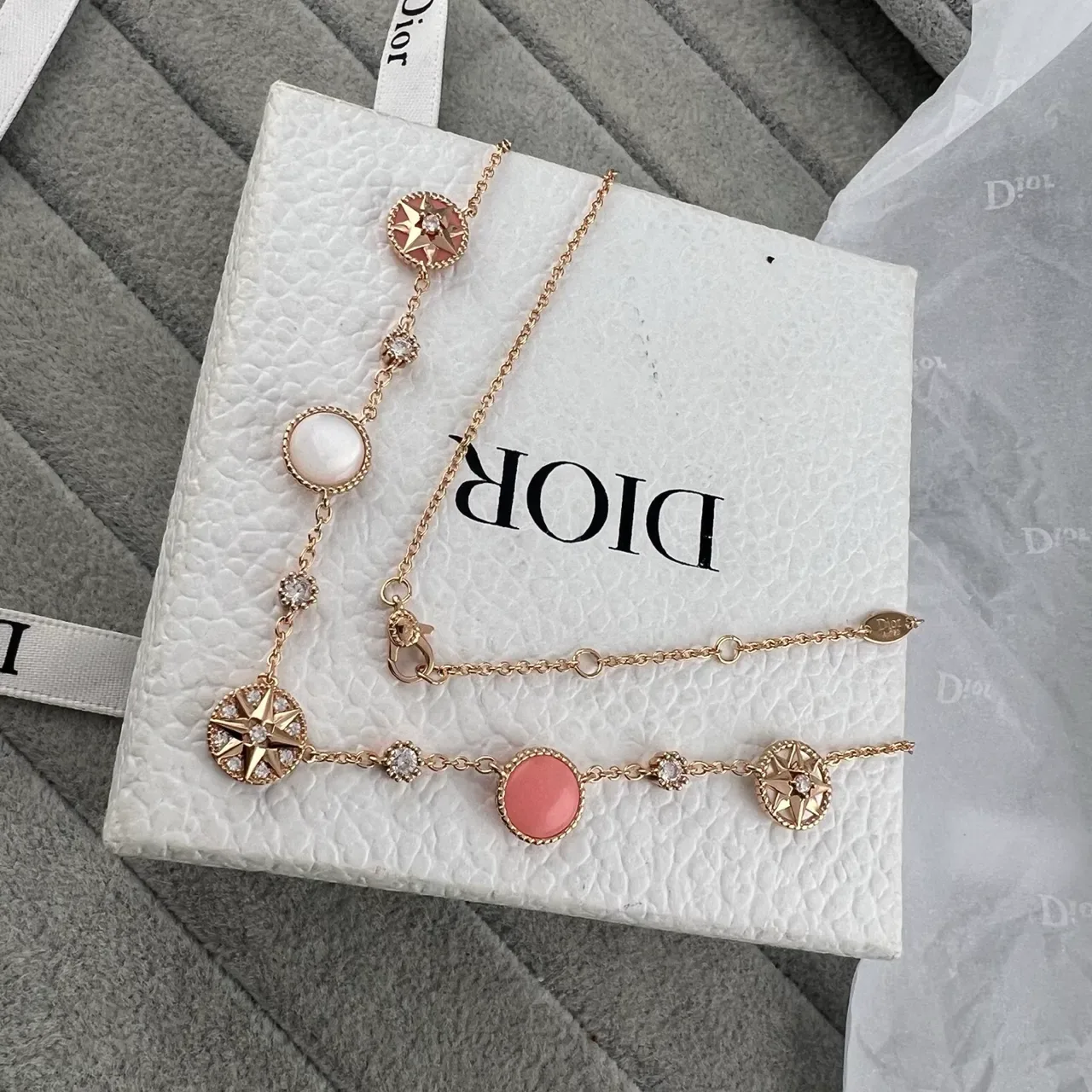 Dior Rose des Vents Pulseira Estrela e Pérola Dourada 4
