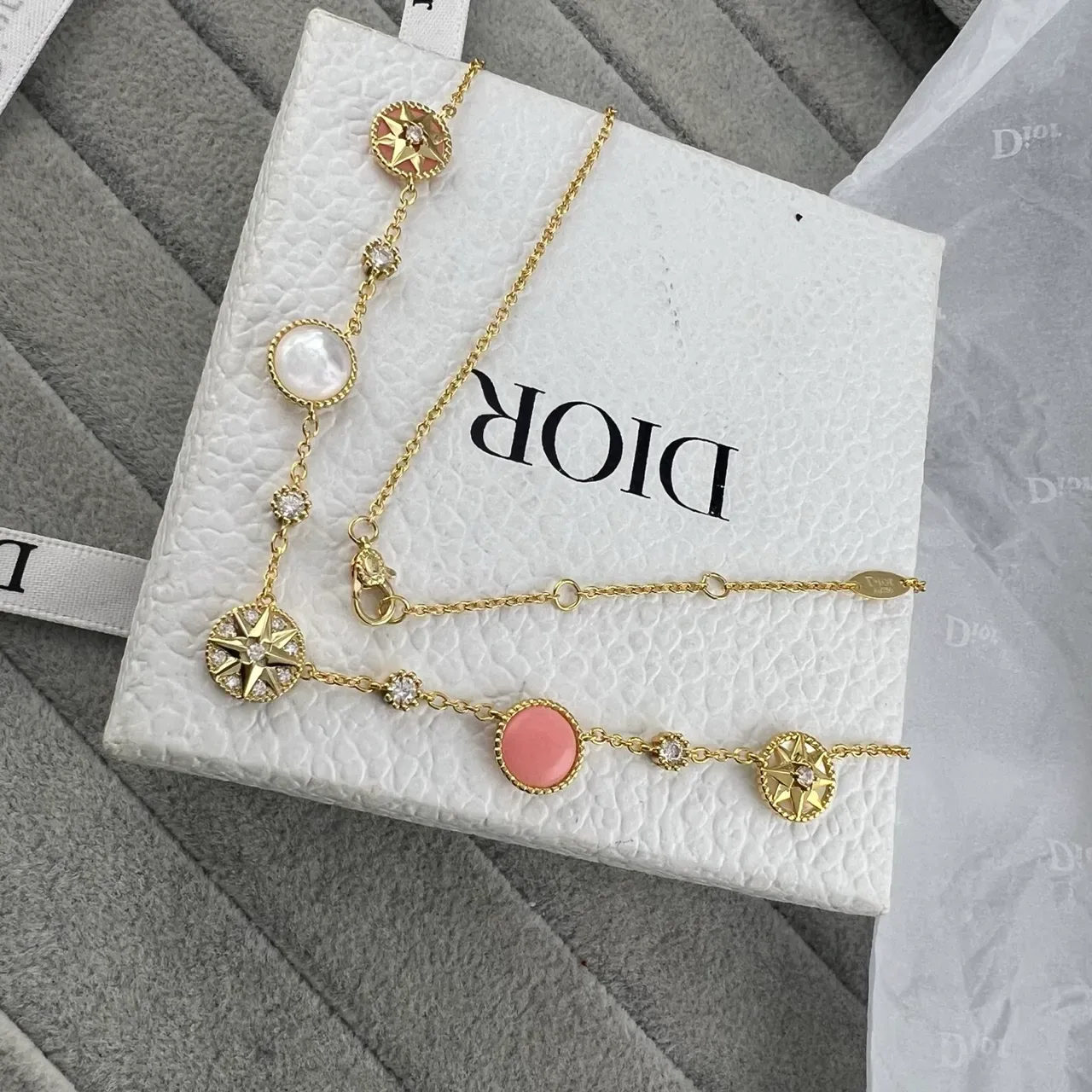Dior Rose des Vents Pulseira Estrela e Pérola Dourada 5