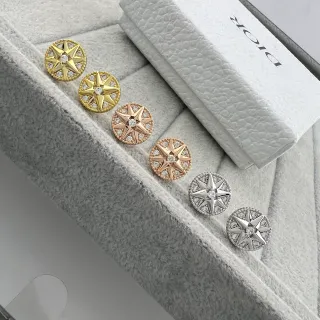 Dior Rose des Vents Star Motif Crystal Stud Earrings