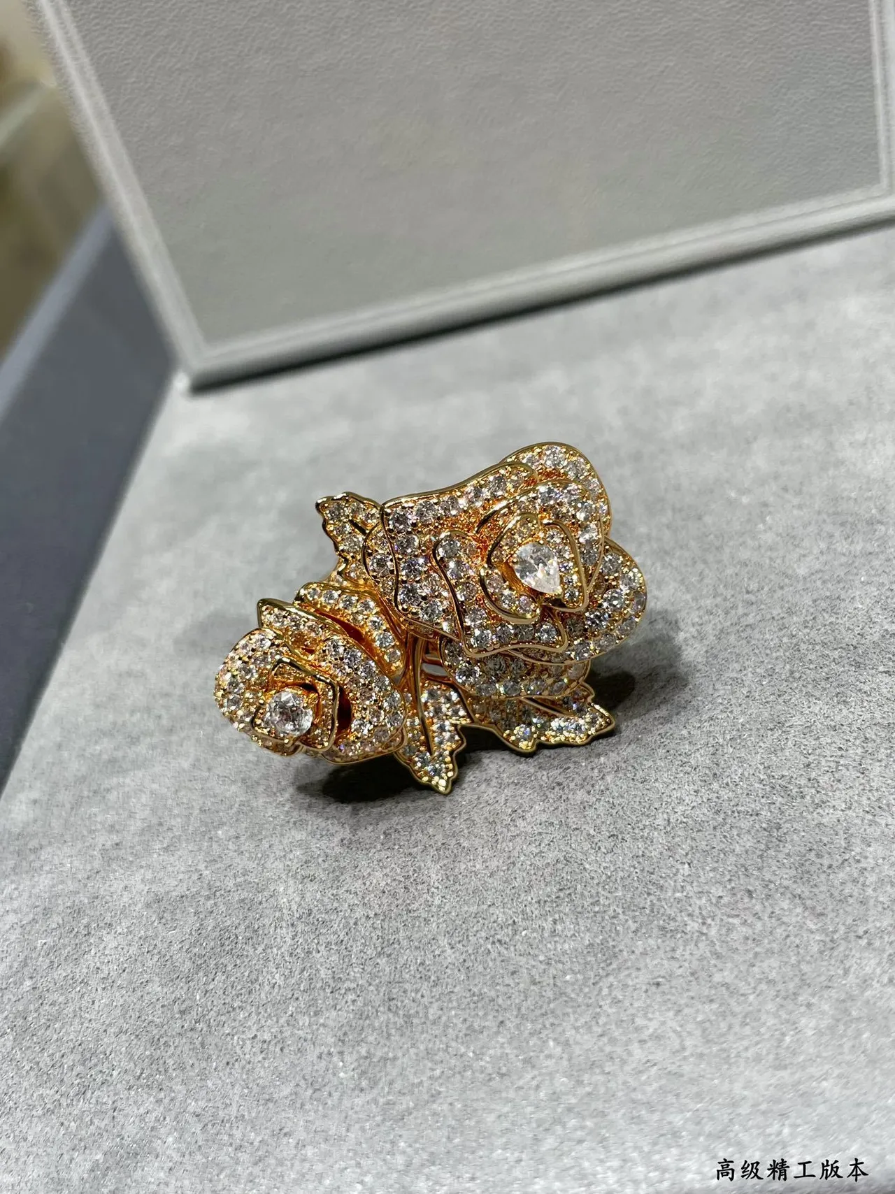 Dior Rose Motif Pavé Crystal Earrings 2