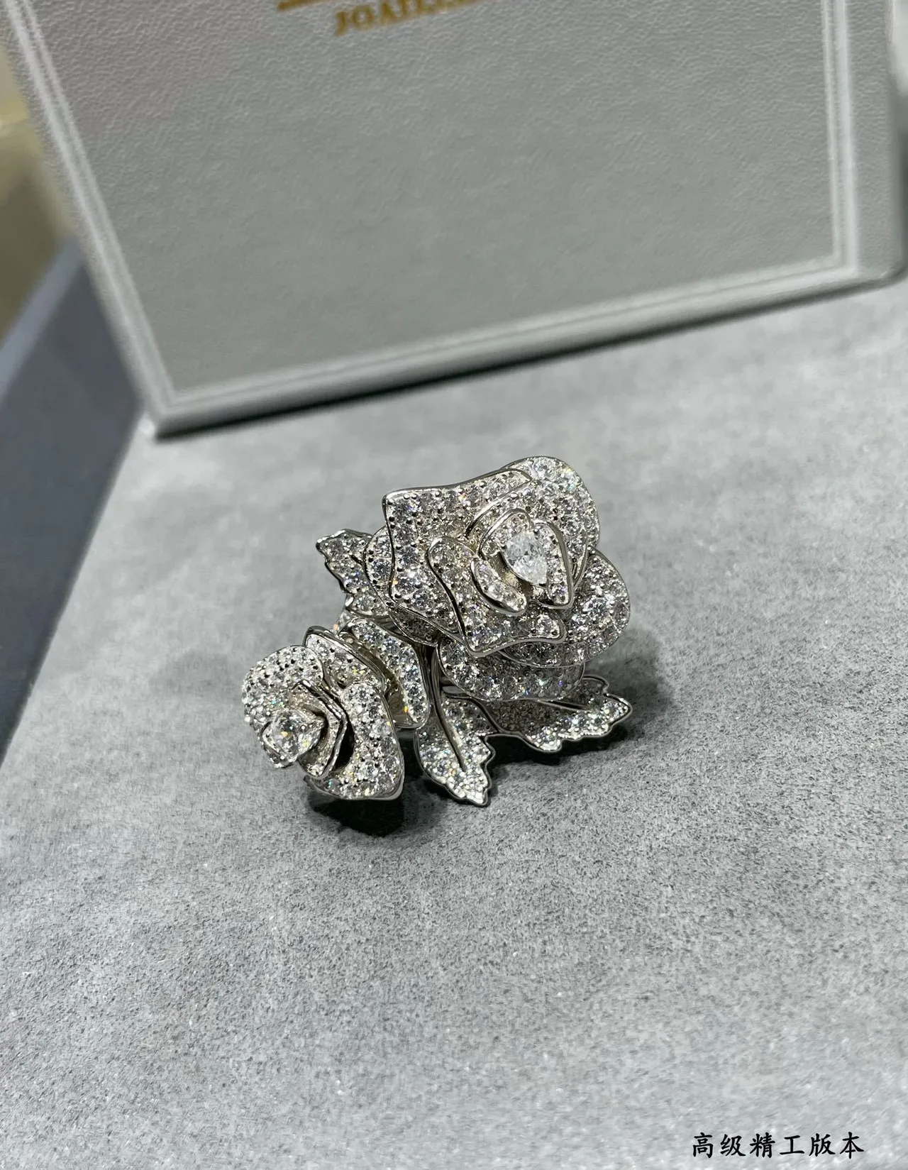 Dior Rose Motif Pavé Crystal Earrings 3