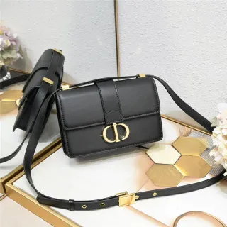 Dior Saddle Black Gold Structured Rectangular Flap CD Turn-Lock Saddle Bag