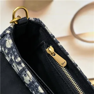 Dior Saddle Black Navy Monogram Canvas Shoulder Bag 2