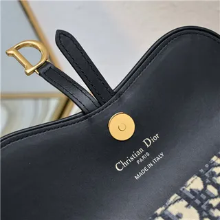 Dior Saddle Black Navy Monogram Canvas Shoulder Bag 4
