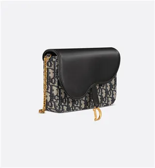 Dior Saddle Black Navy Monogram Canvas Shoulder Bag 13