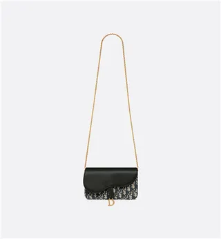 Dior Saddle Black Navy Monogram Canvas Shoulder Bag 14