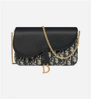 Dior Saddle Black Navy Monogram Canvas Shoulder Bag 15