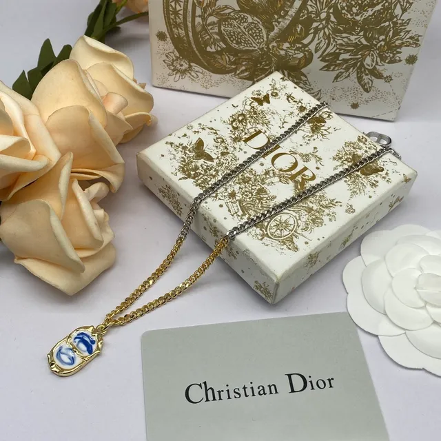 Dior Silver Gold Chunky Curb-Link Chain Two-Tone Necklace 7