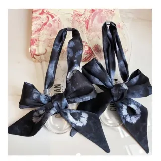 Dior So Real Slide Black Tie-Dye Bow Slippers