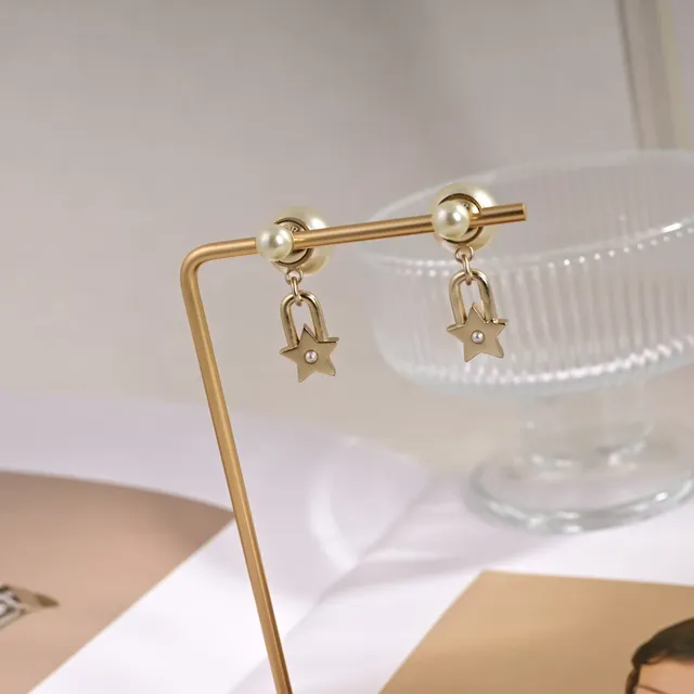 Dior Tribales Brincos de metal com pérola branca e tom dourado 2
