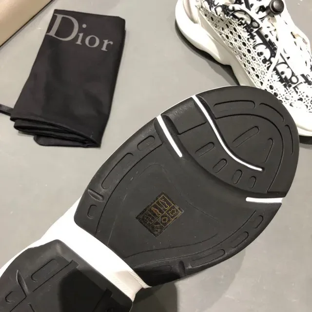 Dior White Black Monogram Mesh Upper Sculpted Chunky Sole Lifestyle Sneakers 4
