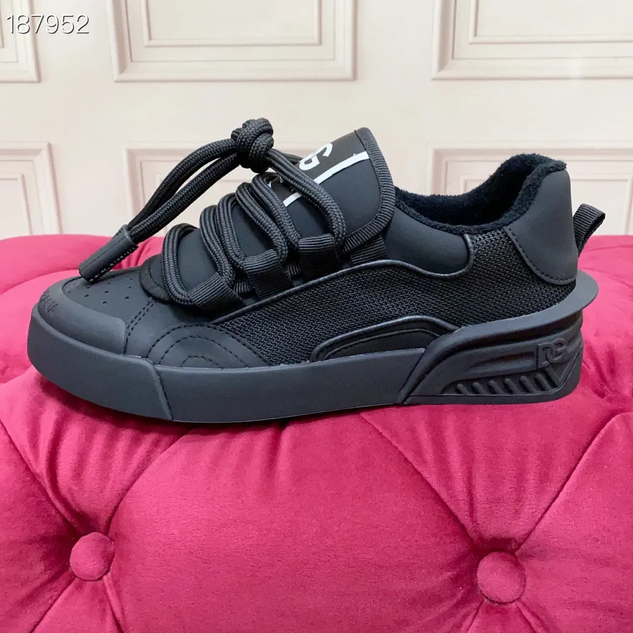 Dolce & Gabbana B23 أسود أحادي اللون حذاء رياضي لايف ستايل 6