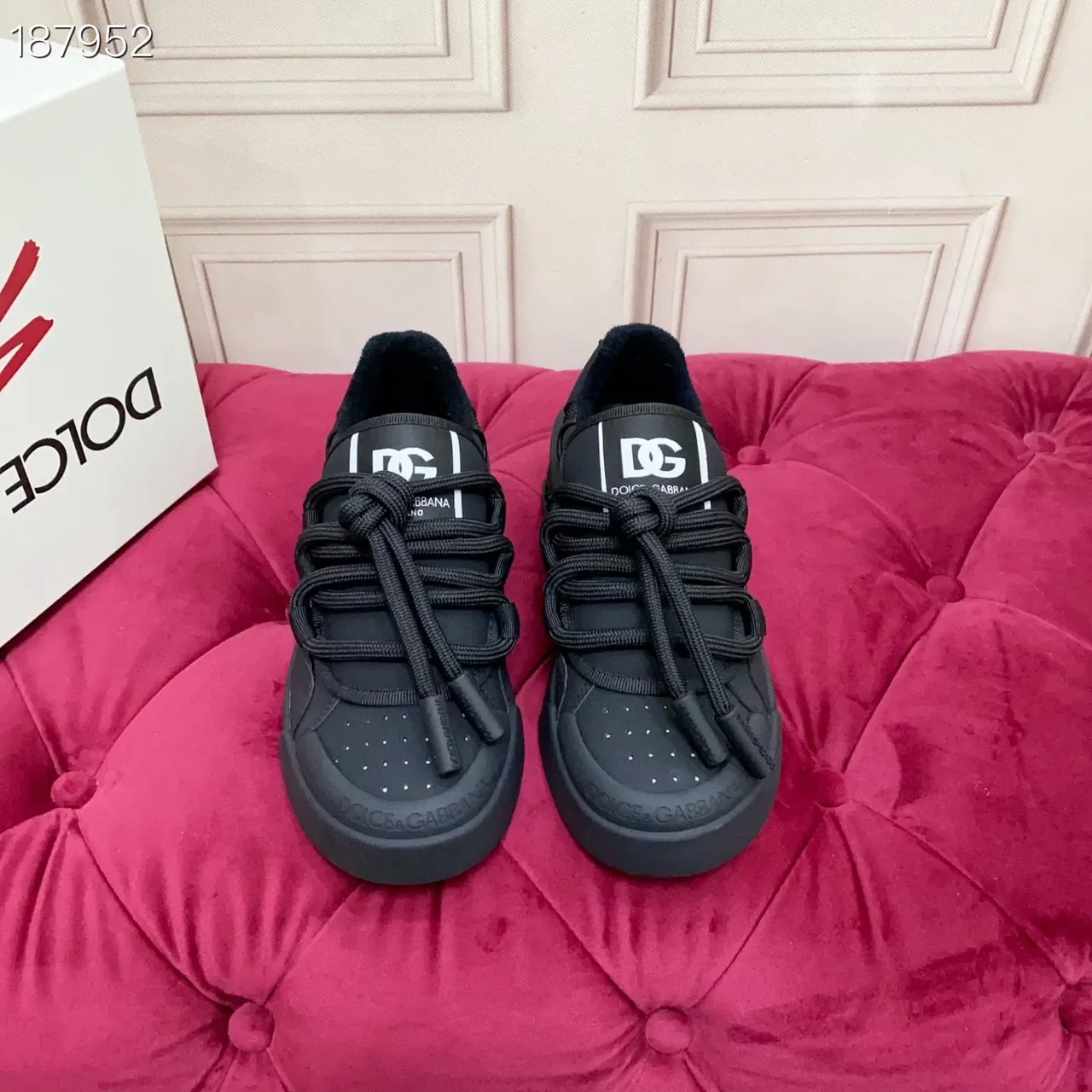 Dolce & Gabbana B23 أسود أحادي اللون حذاء رياضي لايف ستايل 7