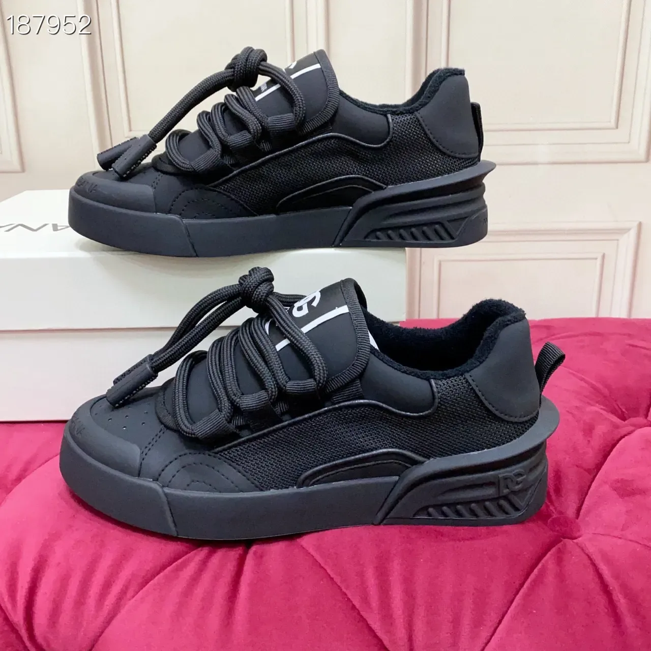 Dolce & Gabbana B23 أسود أحادي اللون حذاء رياضي لايف ستايل 8