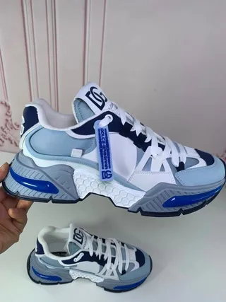 Dolce & Gabbana NS1 White Blue Sole Layered Upper Chunky Sneakers 2