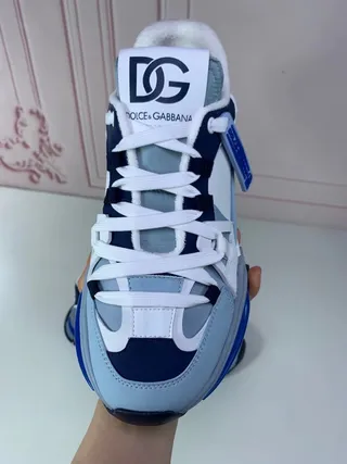 Dolce & Gabbana NS1 White Blue Sole Layered Upper Chunky Sneakers 6