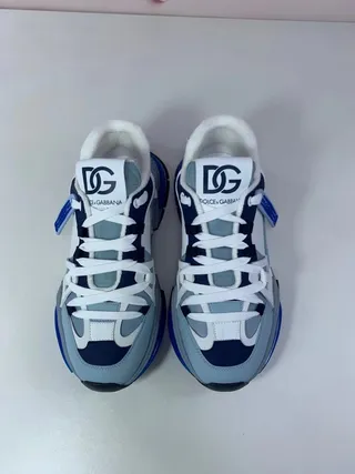 Dolce & Gabbana NS1 White Blue Sole Layered Upper Chunky Sneakers 7