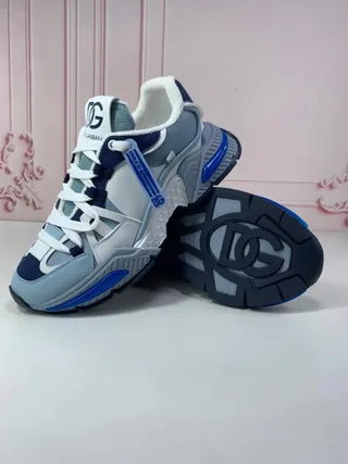 Dolce & Gabbana NS1 White Blue Sole Layered Upper Chunky Sneakers 9