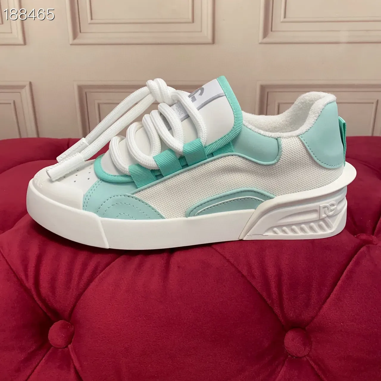 Dolce & Gabbana Portofino Blanc et Vert Menthe Sneakers Lifestyle 3