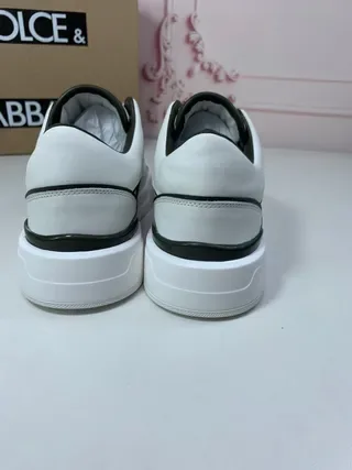 Dolce & Gabbana Portofino Tênis Lifestyle Branco Preto com Superior de Couro Imitado e Piping de Contraste 5