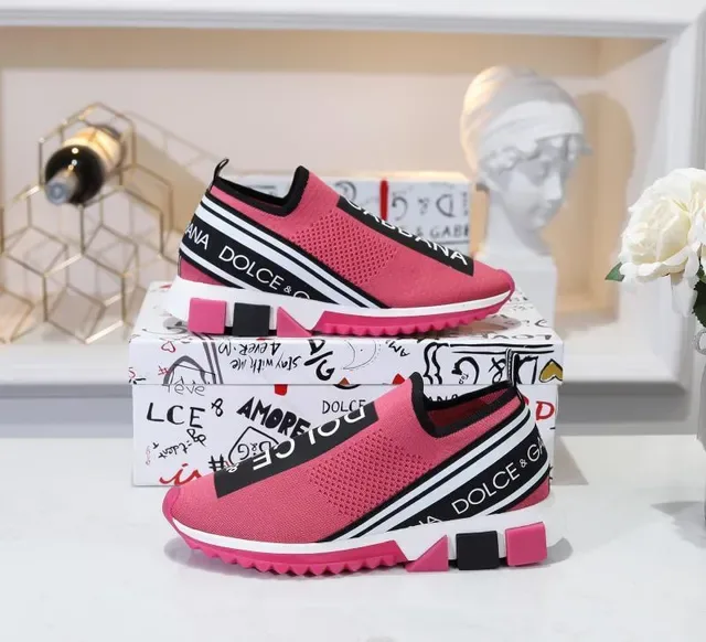 Dolce & Gabbana Speed Trainer Chaussures lifestyle en maille rose slip-on 2