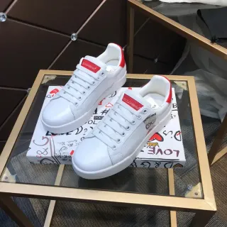 Dolce & Gabbana White and Red Lifestyle Sneakers