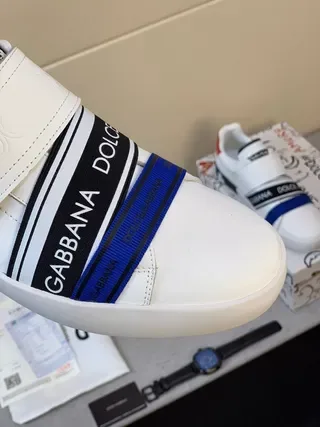Dolce & Gabbana Blanco Marino Sin cordones Slip-On Cierre de correa elástica Lifestyle Sneakers 3