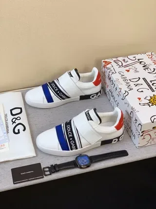 Dolce & Gabbana Blanco Marino Sin cordones Slip-On Cierre de correa elástica Lifestyle Sneakers 4