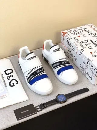 Dolce & Gabbana Blanco Marino Sin cordones Slip-On Cierre de correa elástica Lifestyle Sneakers 9