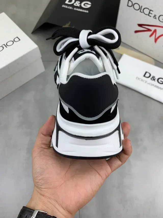 Dolce & Gabbana Black White Monogrammed Sole Chunky Sneakers 4