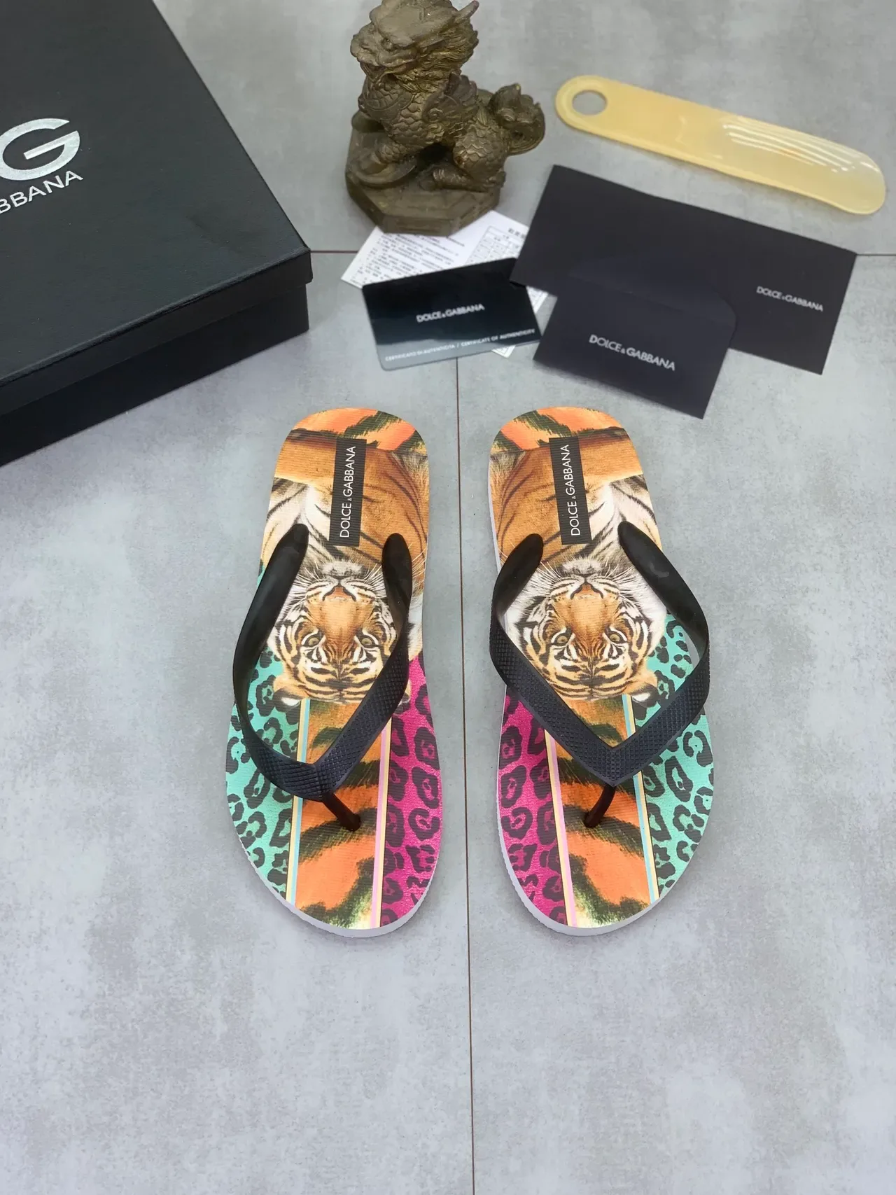 Dolce & Gabbana Multicolor Printed Insole Graphics Contrasting Strap Colors Slippers 4