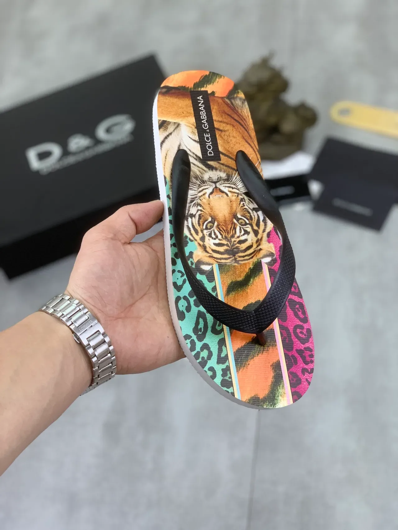 Dolce & Gabbana Multicolor Printed Insole Graphics Contrasting Strap Colors Slippers 12