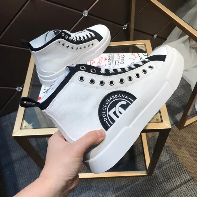 Dolce & Gabbana NS1 Black and White Canvas High-Top Lifestyle Sneakers 5