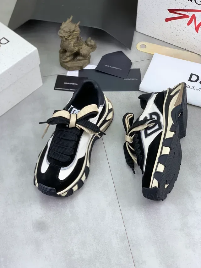 حذاء سنيكرز لايف ستايل Dolce & Gabbana NS1 أسود أبيض بيج 5
