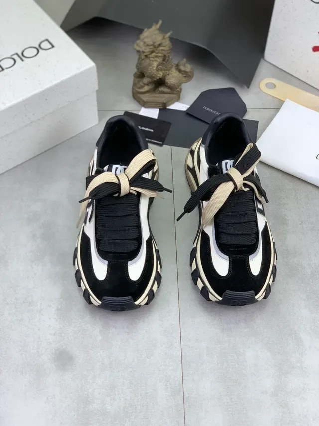 حذاء سنيكرز لايف ستايل Dolce & Gabbana NS1 أسود أبيض بيج 6