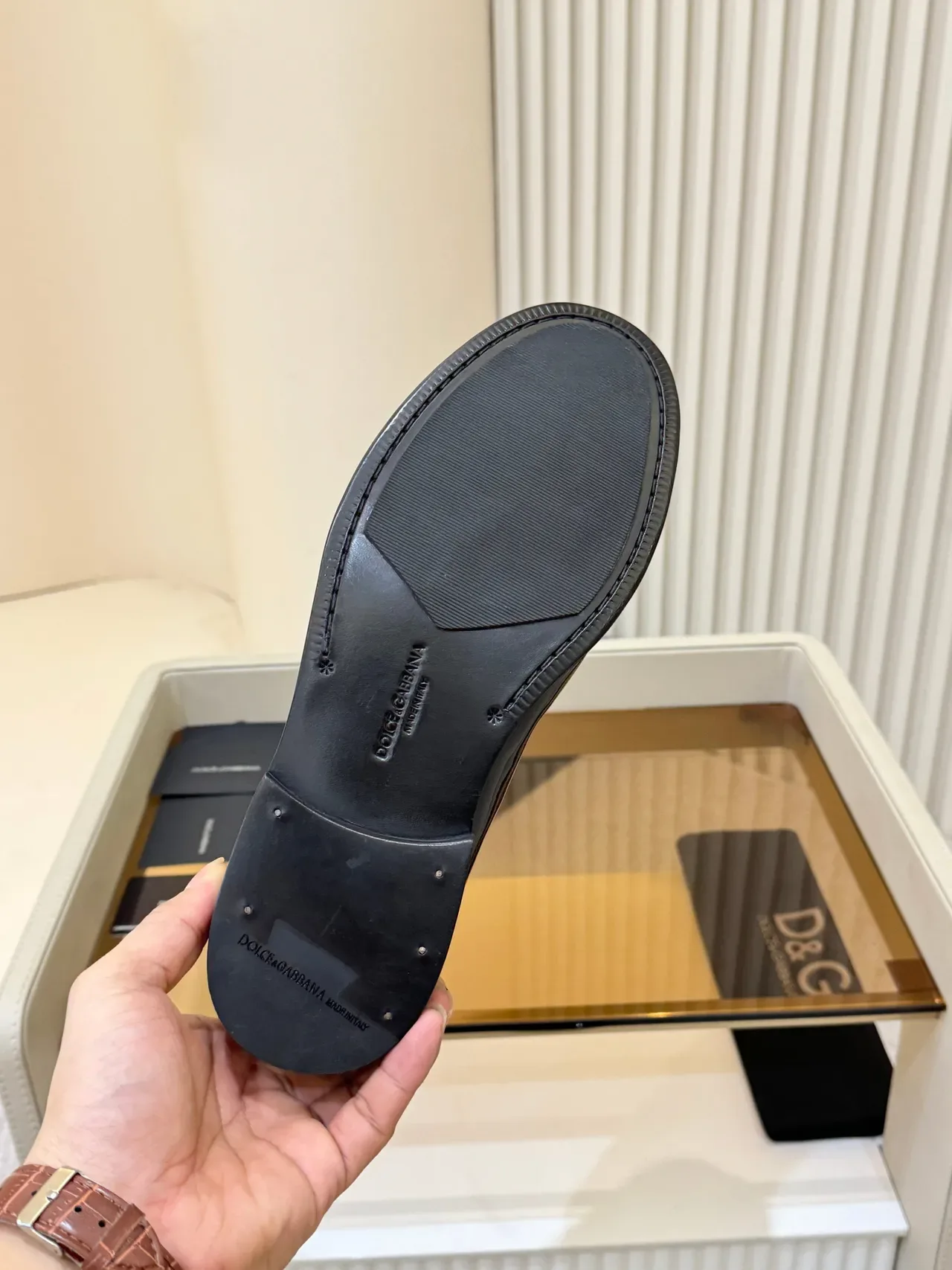 Dolce & Gabbana Mocassin Penny Noir Marron Cuir Patenté 2