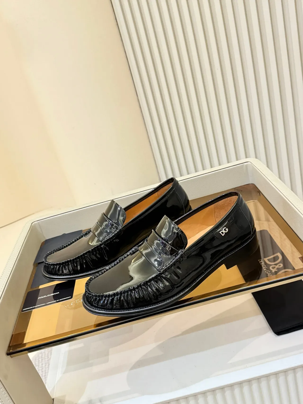Dolce & Gabbana Mocassin Penny Noir Marron Cuir Patenté 5