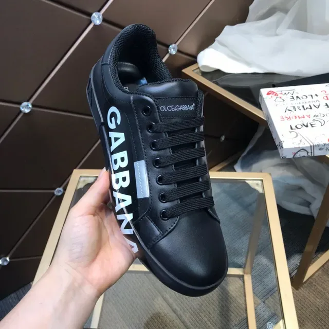 Dolce & Gabbana Portofino Black Low-Top Smooth Leather-Like Upper Lifestyle Sneakers 2