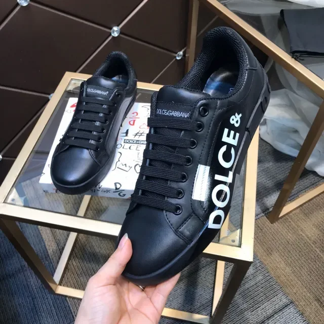 Dolce & Gabbana Portofino Black Low-Top Smooth Leather-Like Upper Lifestyle Sneakers 3