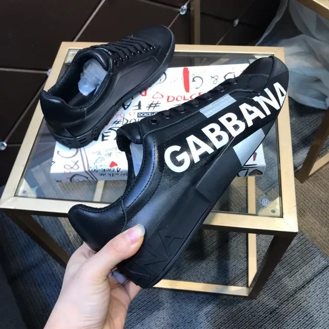 Dolce & Gabbana Portofino Black Low-Top Smooth Leather-Like Upper Lifestyle Sneakers 5