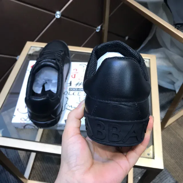 Dolce & Gabbana Portofino Black Low-Top Smooth Leather-Like Upper Lifestyle Sneakers 6