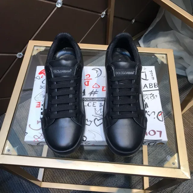 Dolce & Gabbana Portofino Black Low-Top Smooth Leather-Like Upper Lifestyle Sneakers 9