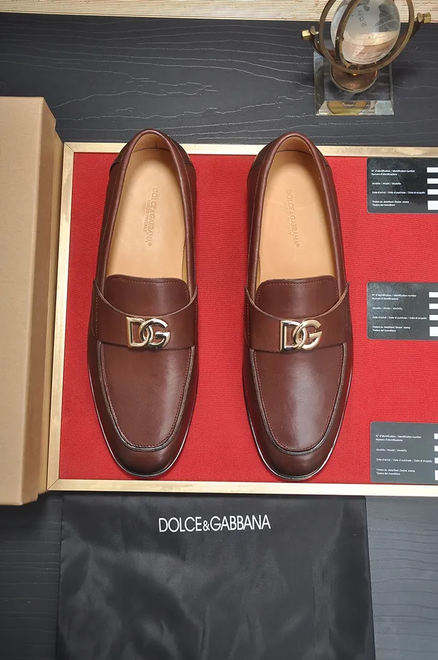 Dolce & Gabbana Portofino Marron Doré Cuir DG Attache Horsebit Mocassins 5