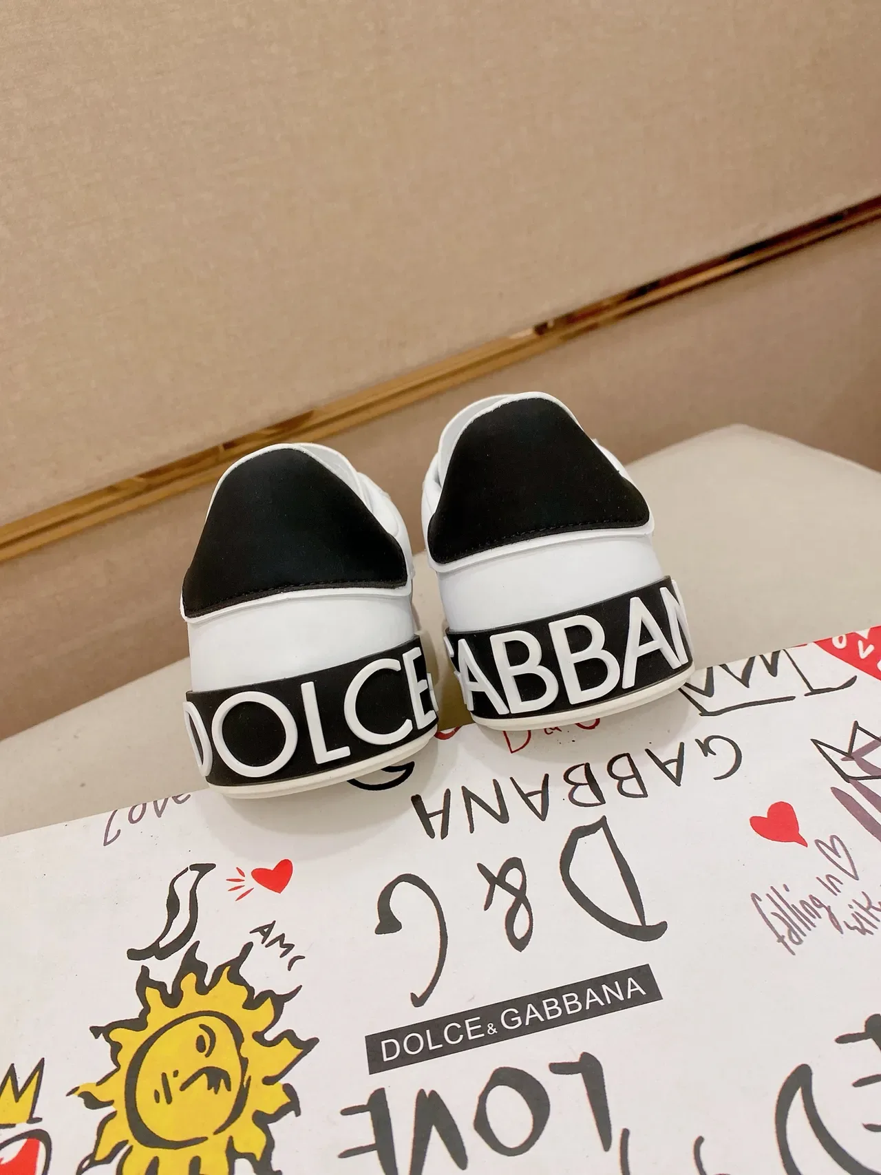 Dolce & Gabbana Portofino Blanc Beige Noir Chaussures lifestyle 3