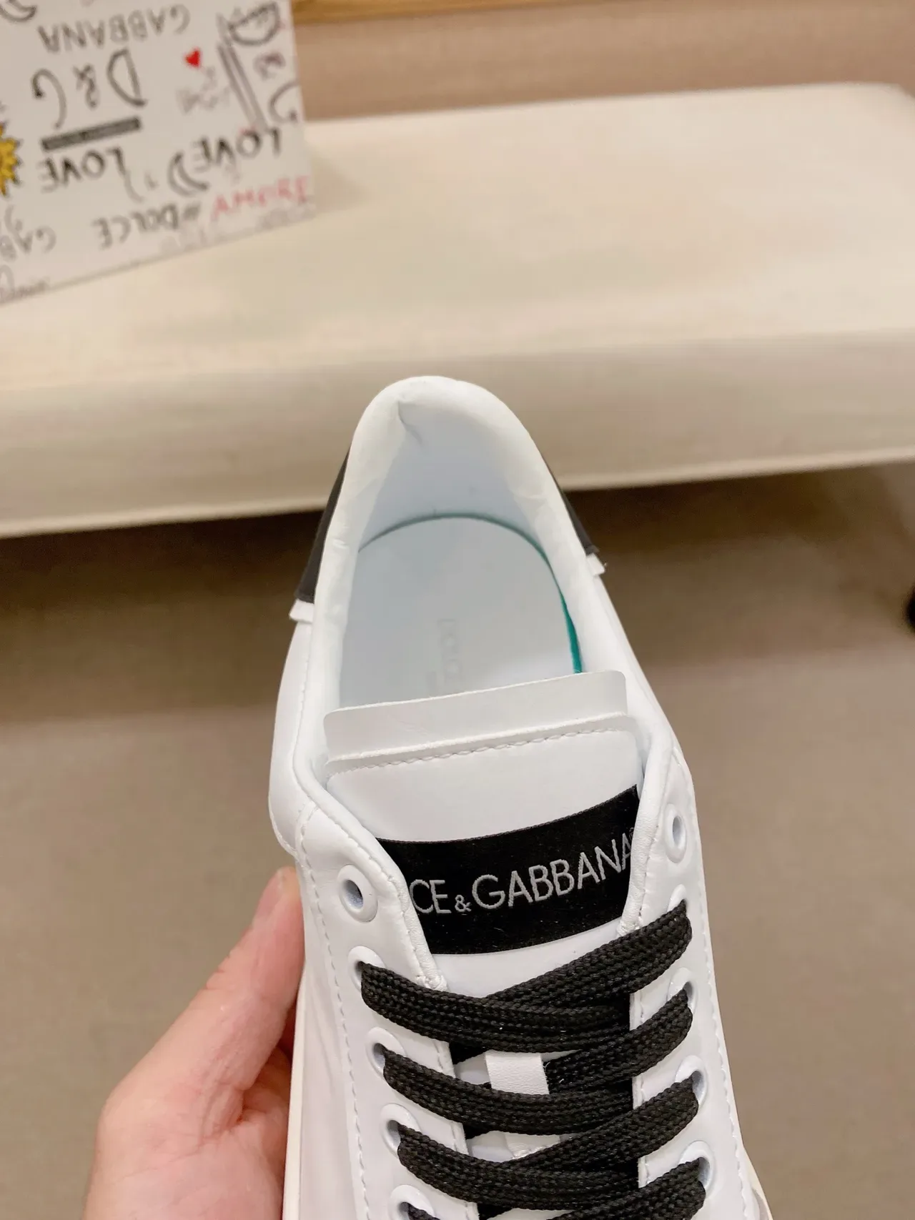 Dolce & Gabbana Portofino Blanc Beige Noir Chaussures lifestyle 4