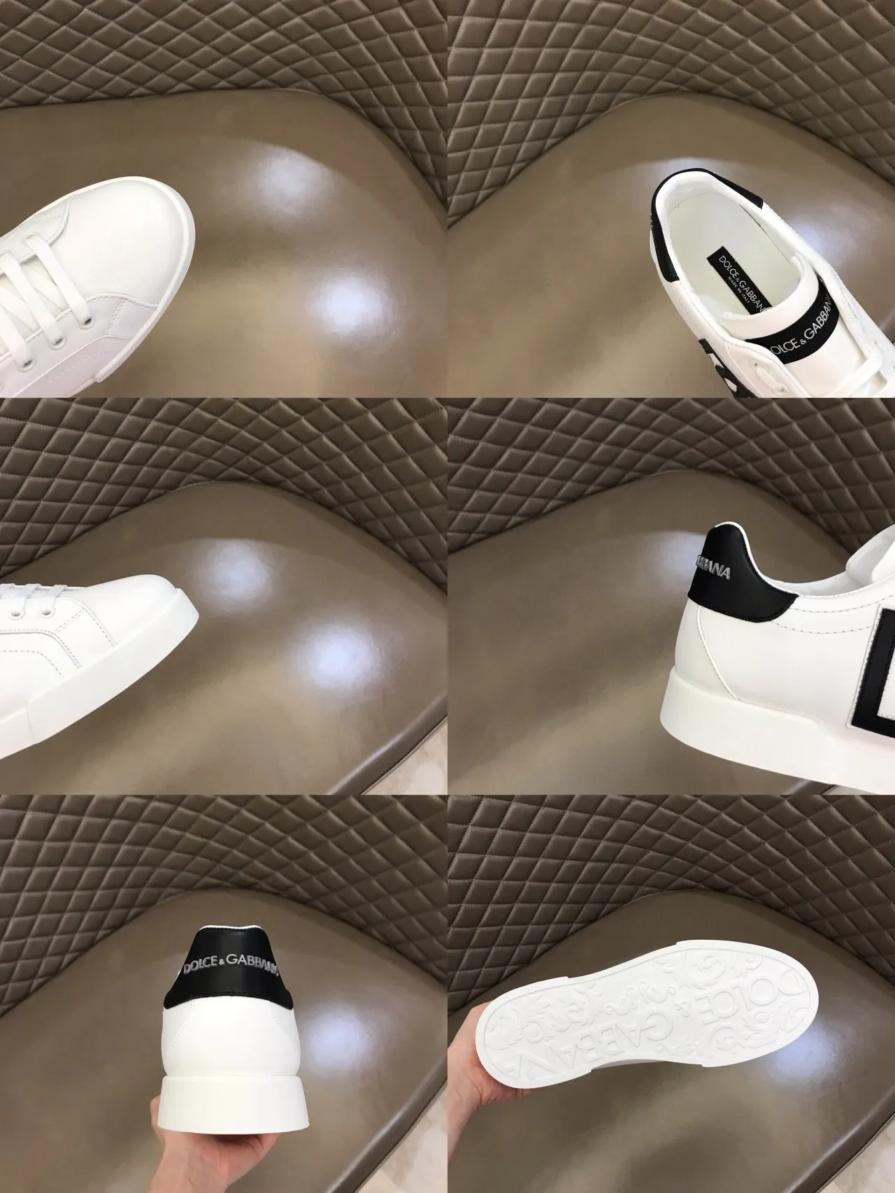 Dolce & Gabbana Portofino Baskets lifestyle blanc et noir basses centrées sur le logo 2