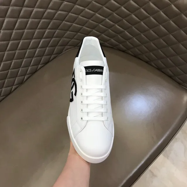 Dolce & Gabbana Portofino Baskets lifestyle blanc et noir basses centrées sur le logo 4