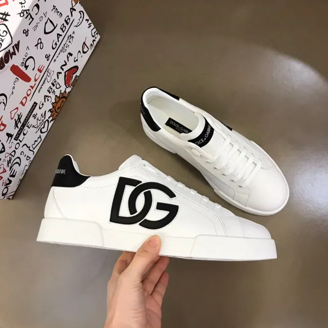 Dolce & Gabbana Portofino Baskets lifestyle blanc et noir basses centrées sur le logo 5