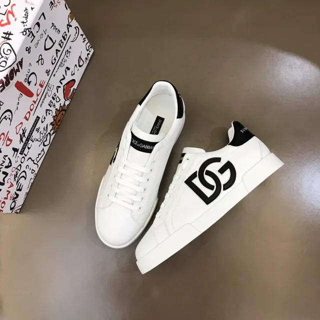 Dolce & Gabbana Portofino Baskets lifestyle blanc et noir basses centrées sur le logo 8