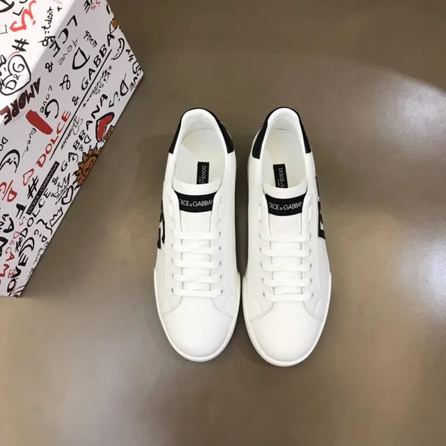 Dolce & Gabbana Portofino Baskets lifestyle blanc et noir basses centrées sur le logo 9